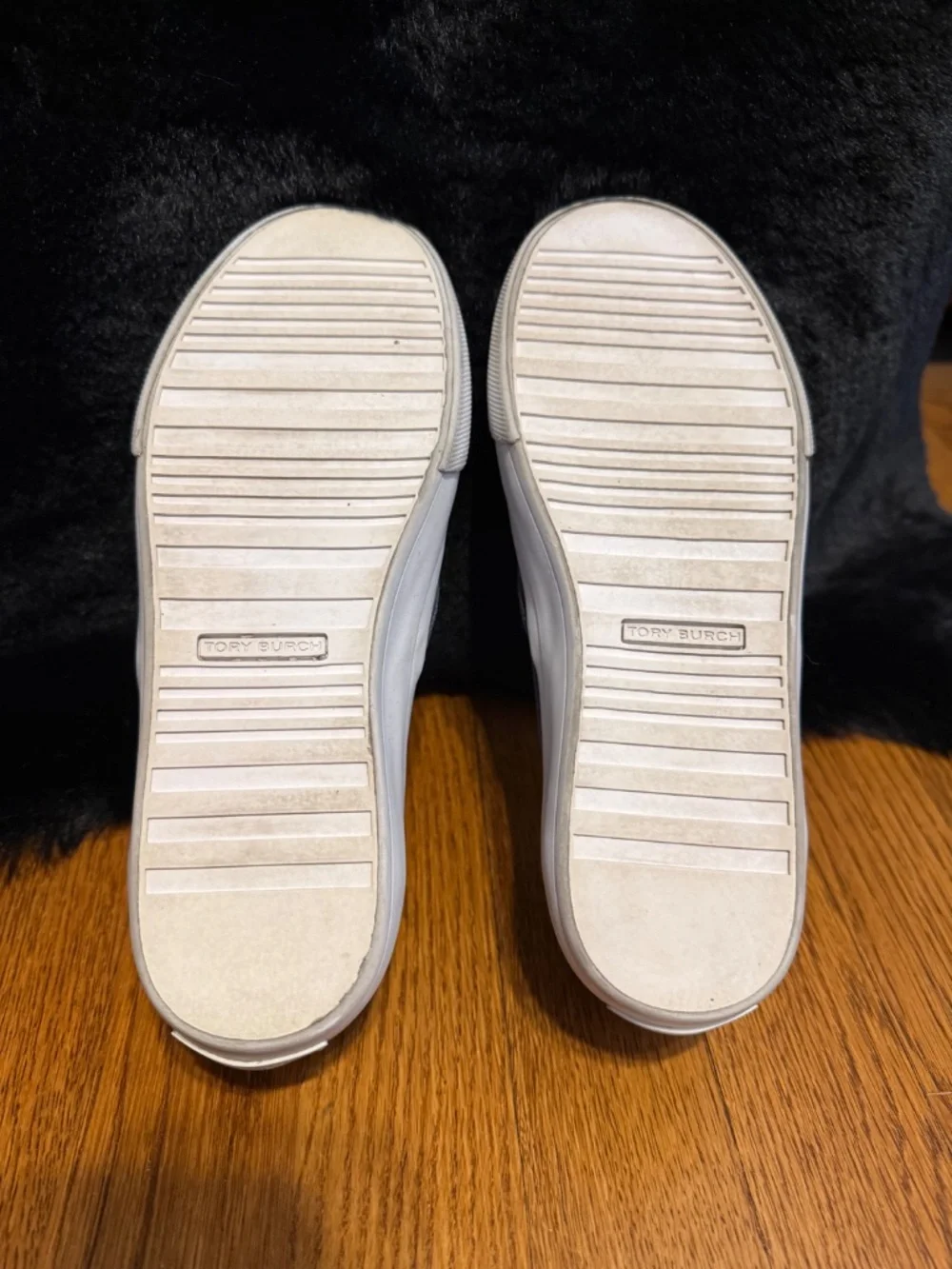Tory Burch Dusty blue suede slip on sneakers
